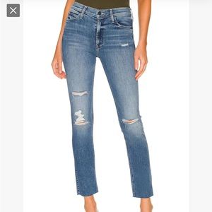 Mother Jeans mid rise dazzler ankle fray